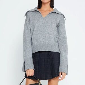 Gray V-Neck Sweater